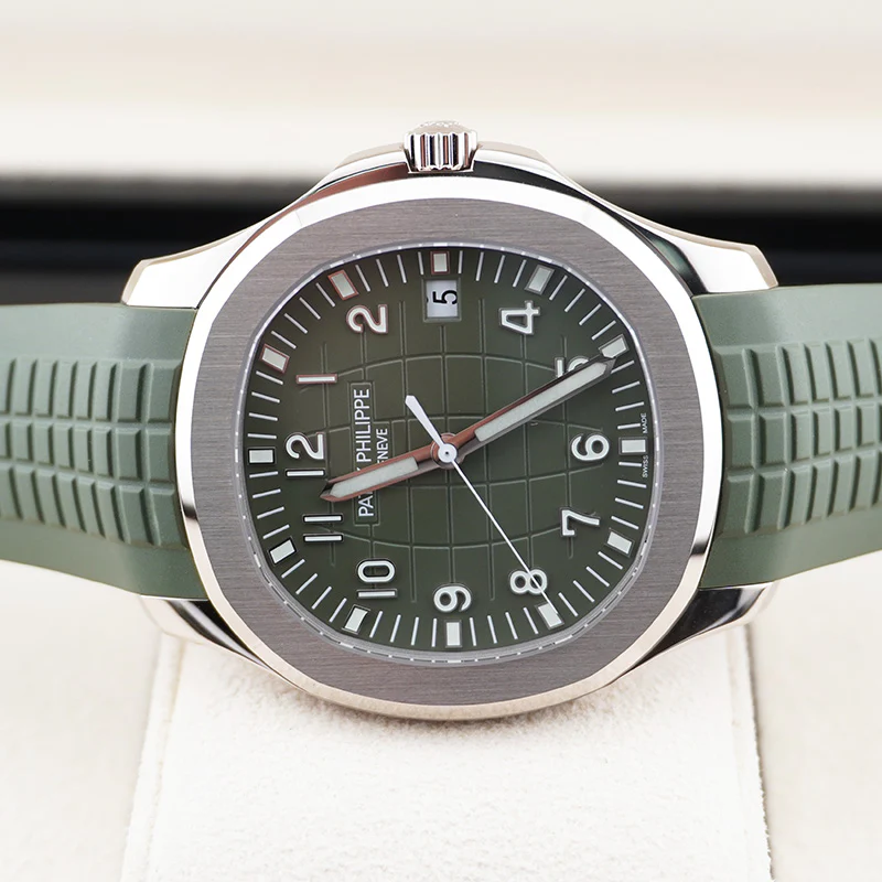 Patek Philippe Aquanaut White Gold 42mm 5168G Khaki Green Dial - Image 7