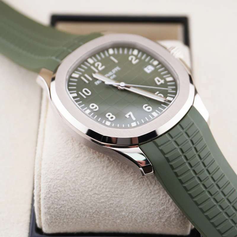 Patek Philippe Aquanaut White Gold 42mm 5168G Khaki Green Dial - Image 5