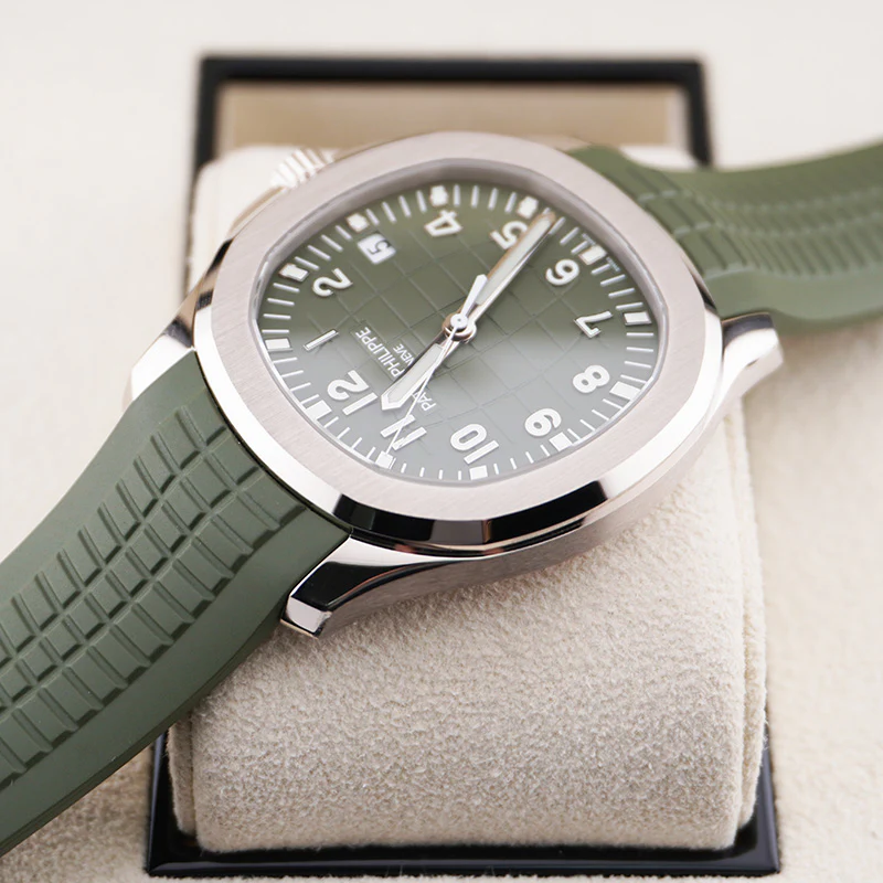 Patek Philippe Aquanaut White Gold 42mm 5168G Khaki Green Dial - Image 4