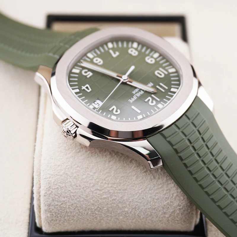 Patek Philippe Aquanaut White Gold 42mm 5168G Khaki Green Dial - Image 3