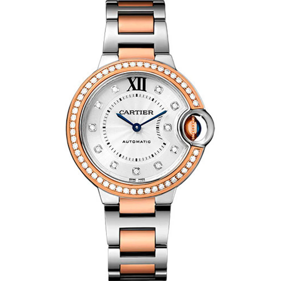 Cartier Ballon Bleu 33mm Silver Diamond Dial W3BB0023